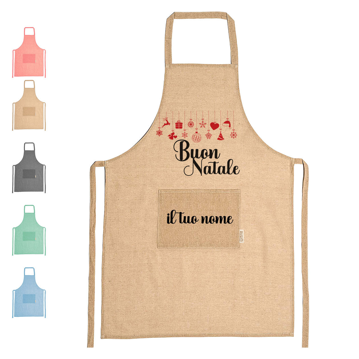 Buon Natale  - Grembiule da Cucina Natalizio - personalizzato con nome