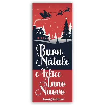 Buon Natale e felice anno nuovo - Copertura Porta Natale - Sfondo Porta d'ingresso - personalizzata con cognome