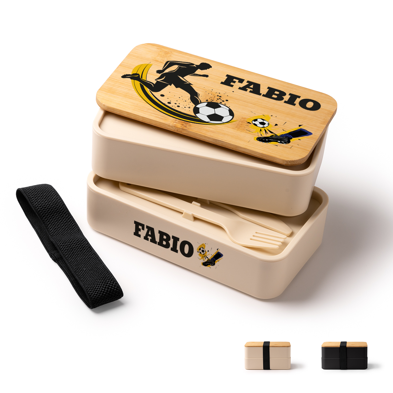 Soccer - Scatola per il pranzo - personalizzato con nome