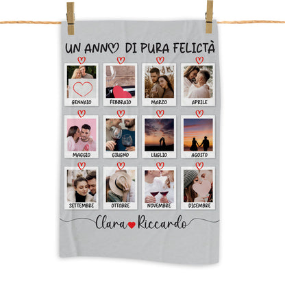 Calendar Love - plaid in pile - personalizzato con foto e nomi