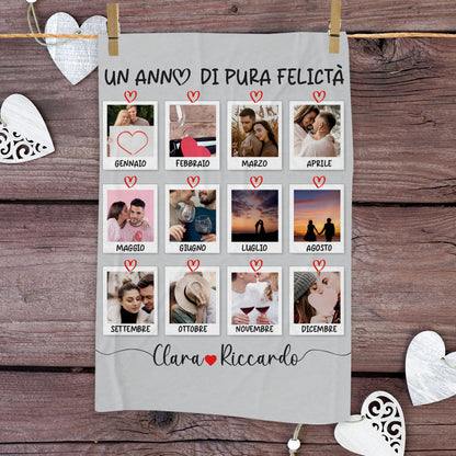 Calendar Love - plaid in pile - personalizzato con foto e nomi