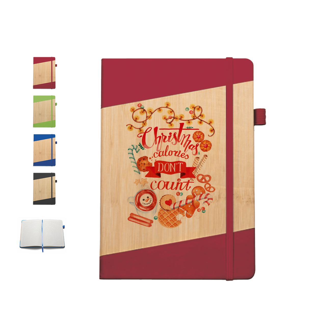 Christmas calories - Block Notes in PU a righe