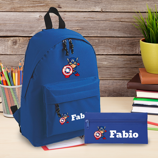 Capitan - Zaino + Portapenne - personalizzati con nome