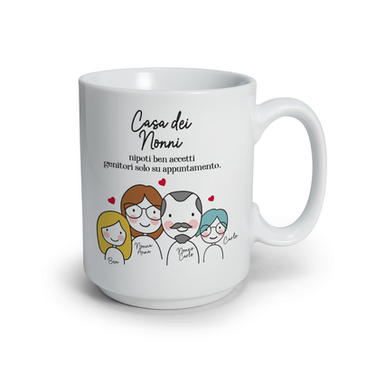 Casa dei nonni - Tazza mug - personalizzata con nomi