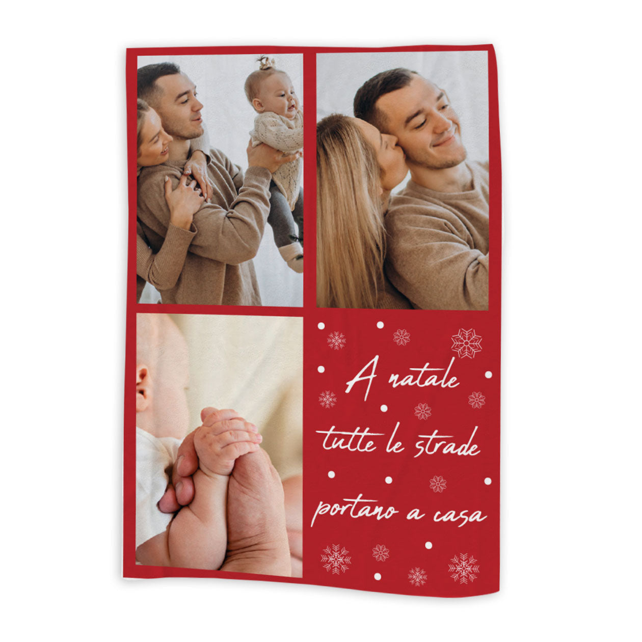 A Natale tutte le strade portano a casa - Plaid, coperta Natalizia Idea Regalo Natale - personalizzato con foto