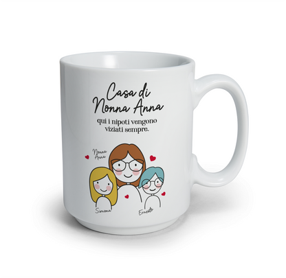 Casa di nonna - Tazza mug - personalizzata con nomi