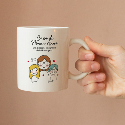 Casa di nonna - Tazza mug - personalizzata con nomi