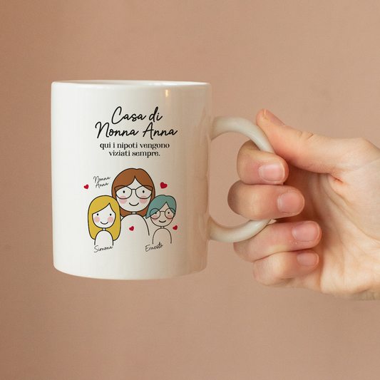 Casa di nonna - Tazza mug - personalizzata con nomi