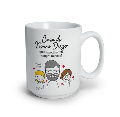 Casa di nonno - Tazza mug - personalizzata con nomi