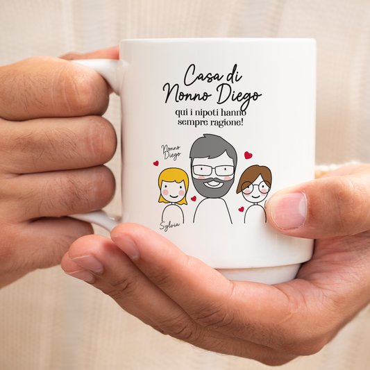 Casa di nonno - Tazza mug - personalizzata con nomi