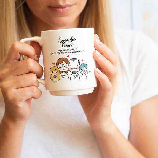 Casa dei nonni - Tazza mug - personalizzata con nomi