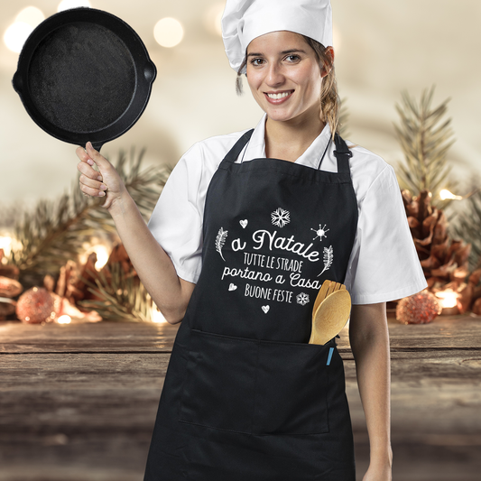A Natale tutte le strade portano a casa - Grembiule da Cucina Natalizio