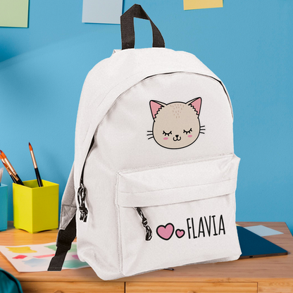 Cat Hearts - zaino scuola - personalizzato con nome