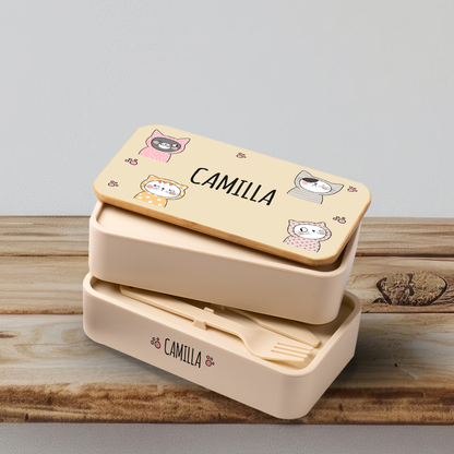 Cats - Scatola per il pranzo - personalizzato con nome