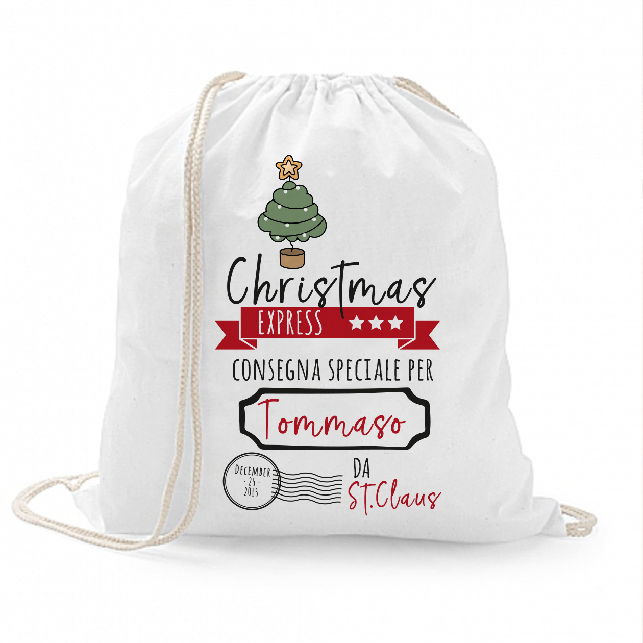 Christmas express - Sacchetto - personalizzato con nome