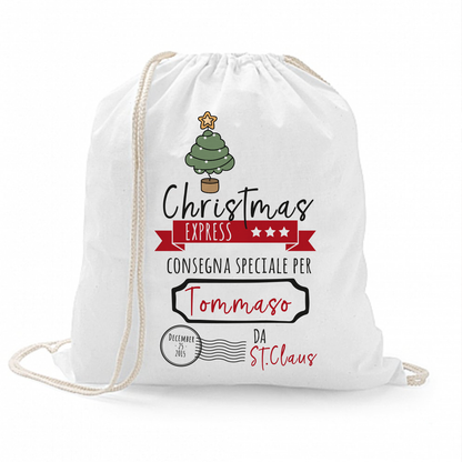 Christmas express - Sacchetto - personalizzato con nome