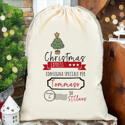 Christmas express - Sacchetto - personalizzato con nome