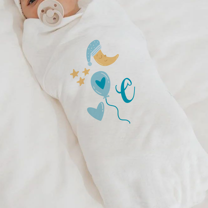 Blue Night - Set 3 pezzi mussole personalizzate con nome