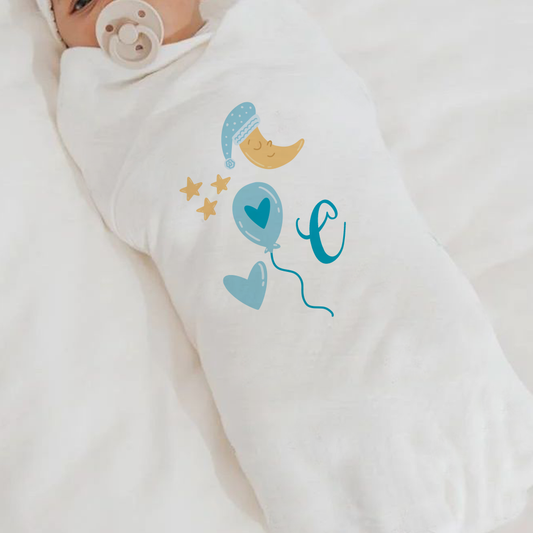 Blue Night - Set 3 pezzi mussole personalizzate con nome