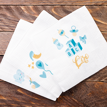 Blue Night - Set 3 pezzi mussole personalizzate con nome