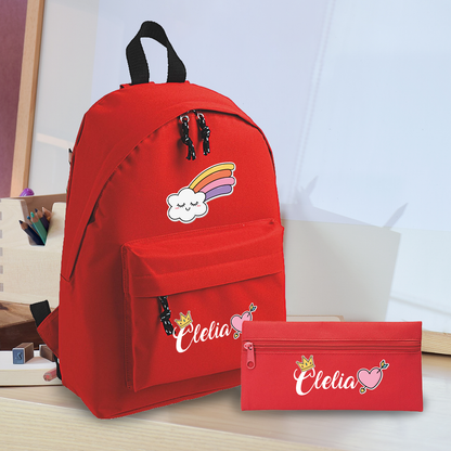 Rainbow Queen - Zaino + Portapenne - personalizzati con nome