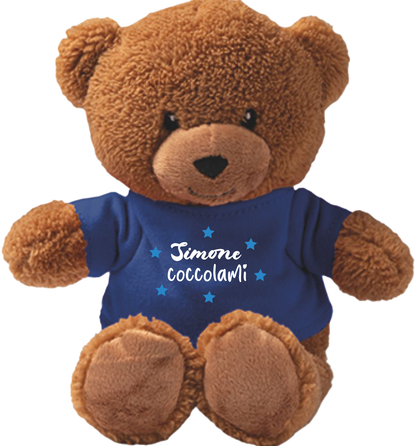 Boy Blue Star - Teddy - Orsacchiotto di Peluche con Maglietta Personalizzata
