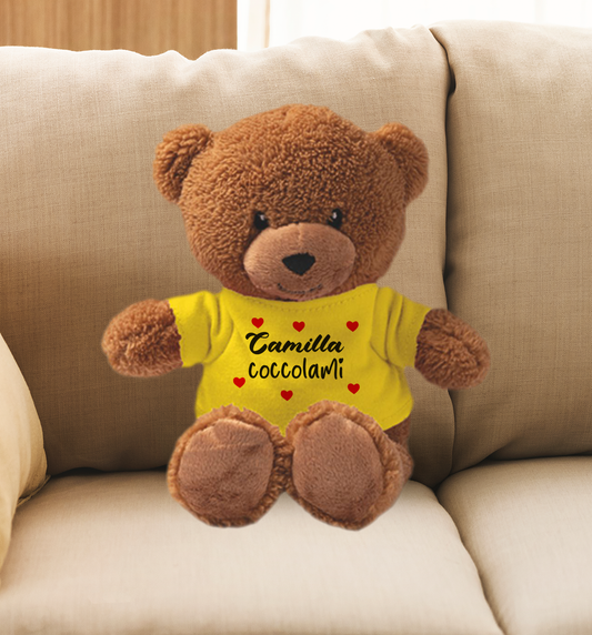 Coccolami - Teddy - Orsacchiotto di Peluche con Maglietta Personalizzata