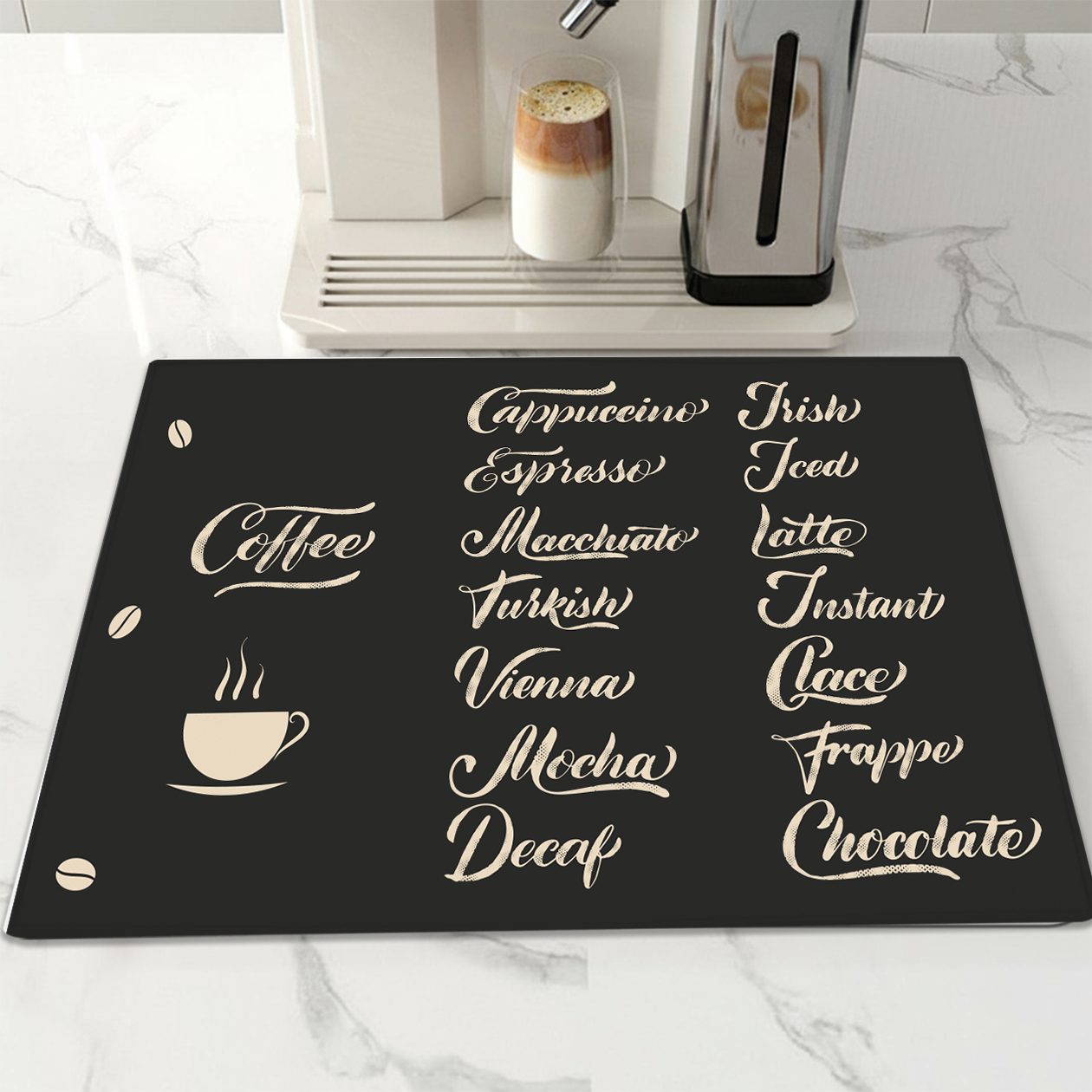 Coffee - Tappetino per Macchina del caffè  con Retro in Gomma Tappeto 30x40cm