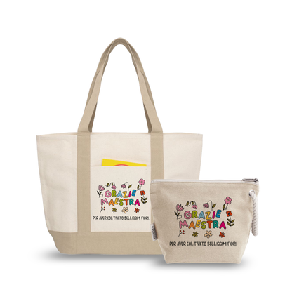Grazie maestra per aver coltivato bellissimi fiori - borsa mare & Pochette - Combo
