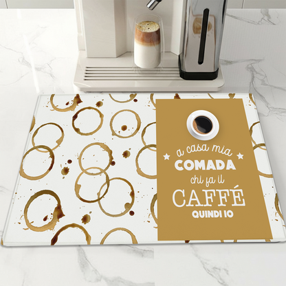 Quindi io - Tappetino per Macchina del caffè  con Retro in Gomma Tappeto 30x40cm