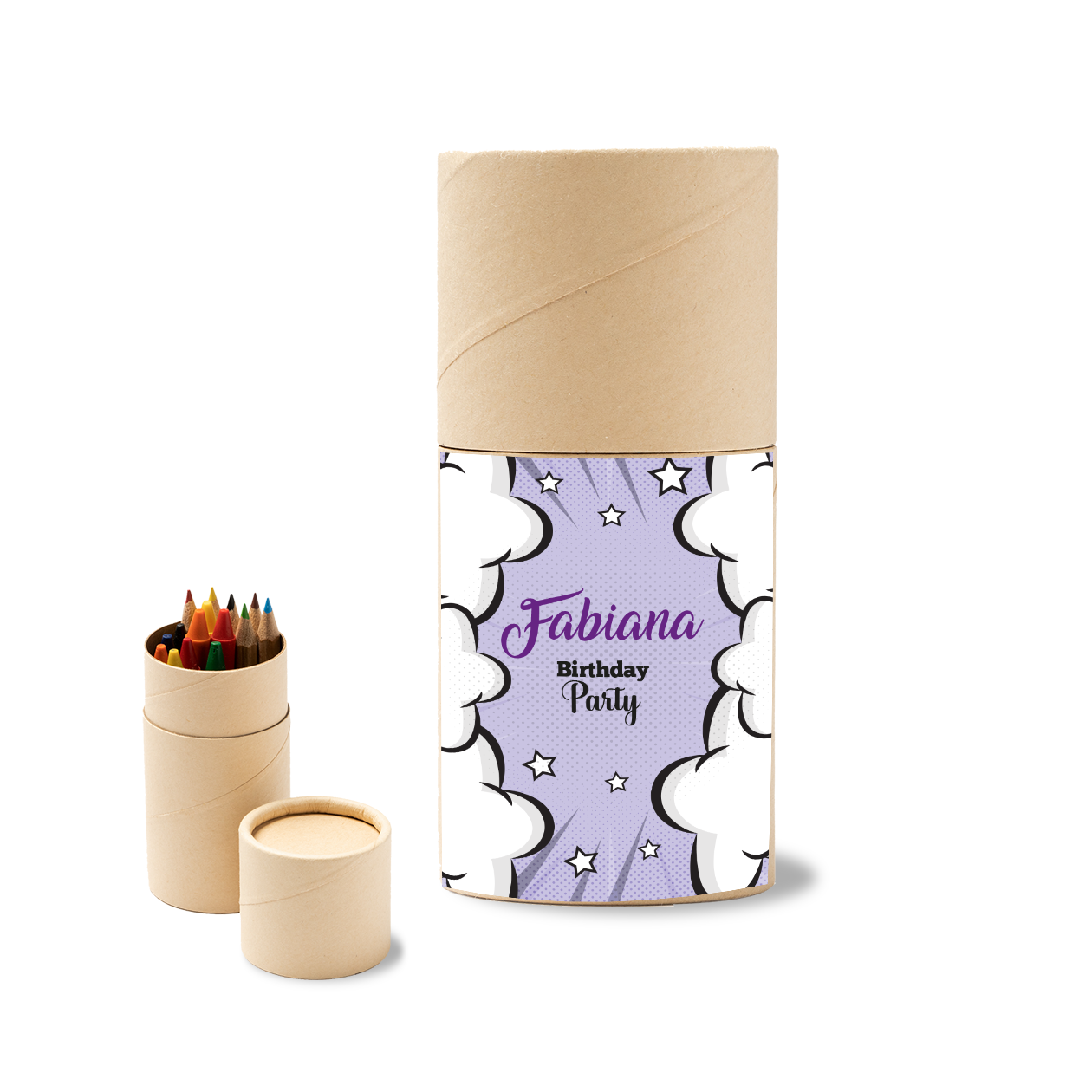 Birthday Party - Set 6 pezzi Da Disegno In Legno personalizzati con nomi