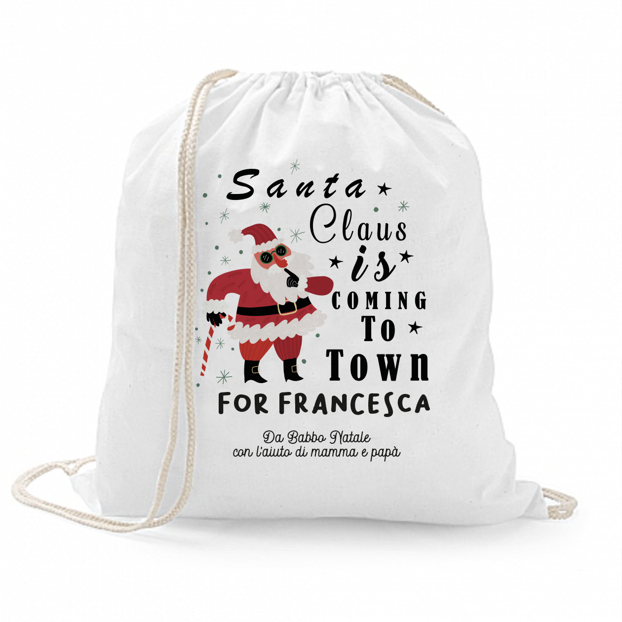 Santa Claus - Sacchetto - personalizzato con nome