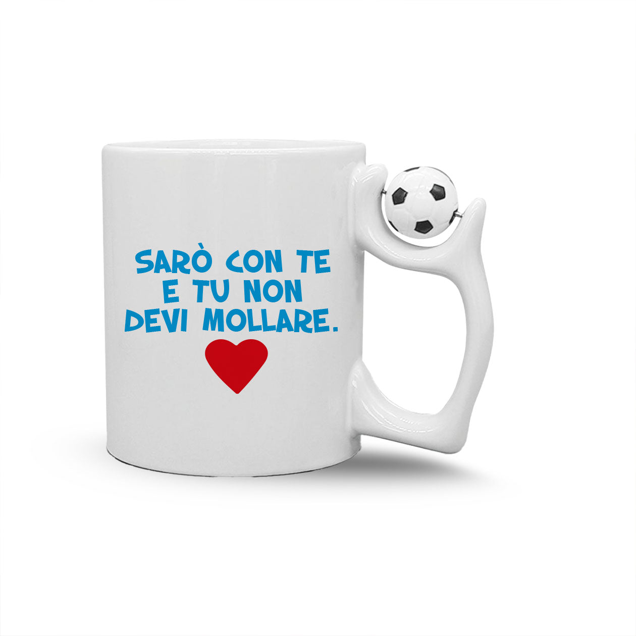 Sarò con te - Tazza mug con manico pallone