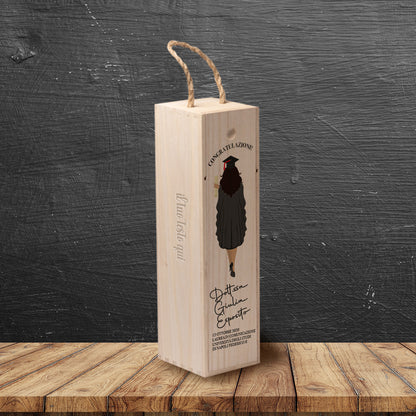 Dott.ssa - portabottiglia in legno - personalizzato