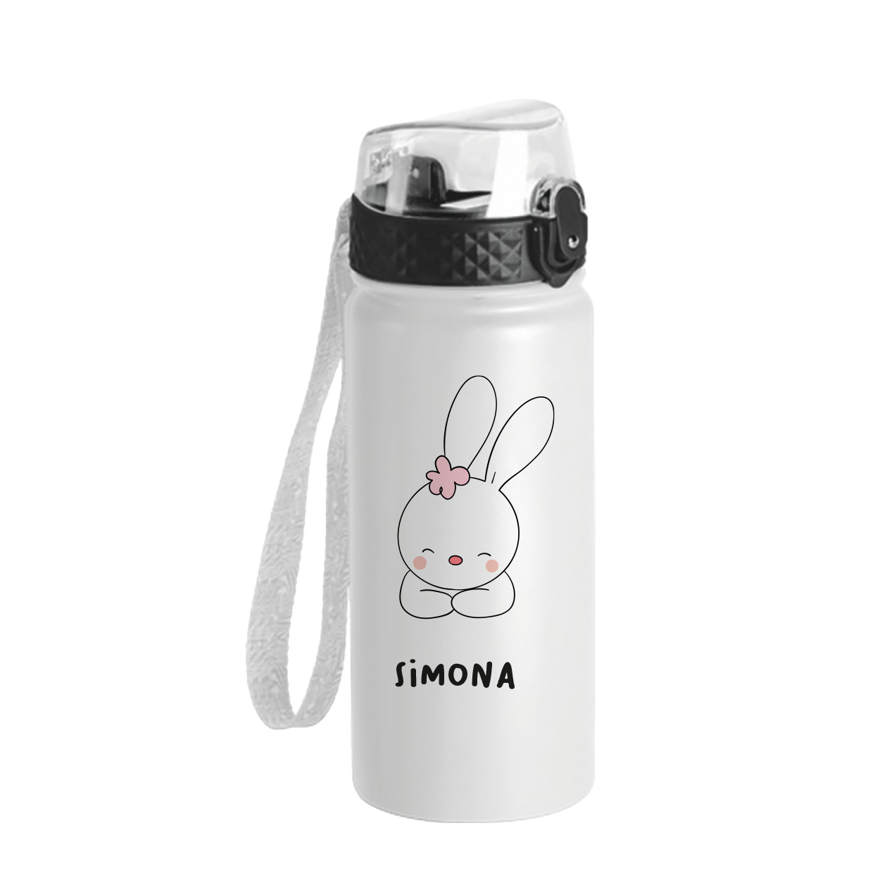 Girl Rabbit - Borraccia termica da 550 ml - personalizzata con nome