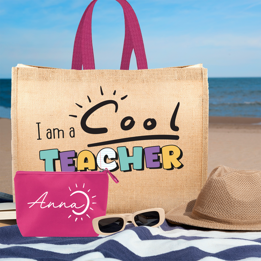 I am a cool teacher - Borsa mare & Pochette - Combo