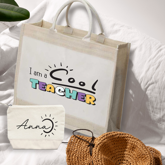 I am a cool teacher - Borsa mare & Pochette - Combo