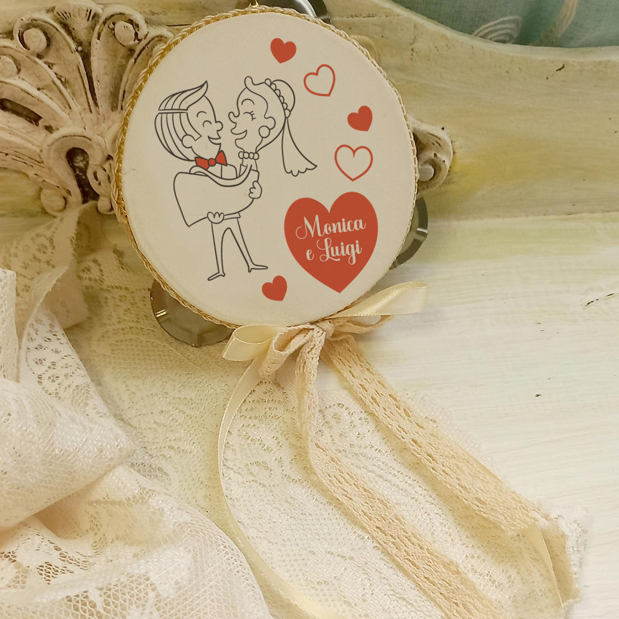 Married - Set da 10 Tamburelli - personalizzati con nomi