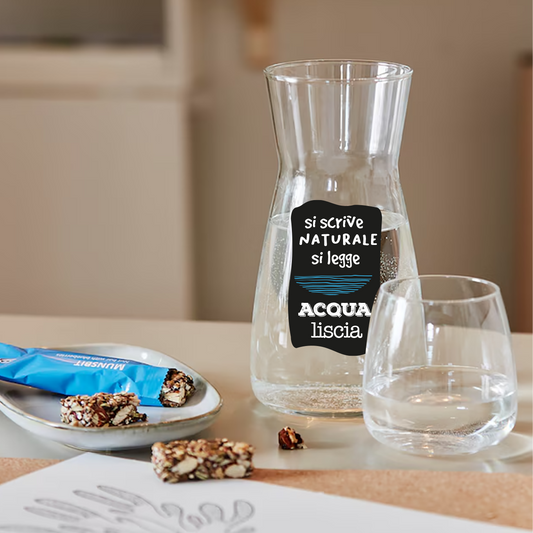 Liscia e Gassata - Coppia Caraffe Brocche Personalizzate Adatte ad Acqua Vino Birra Tutte le Bevande