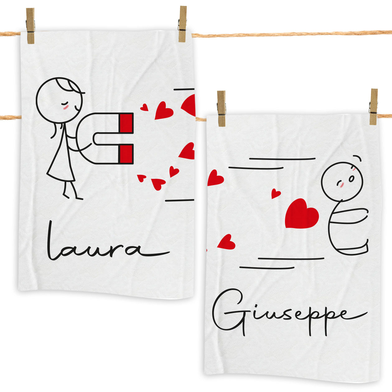 Calamita Love - Coppia Plaid - personalizzata con nomi
