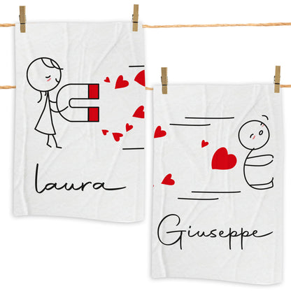 Calamita Love - Coppia Plaid - personalizzata con nomi