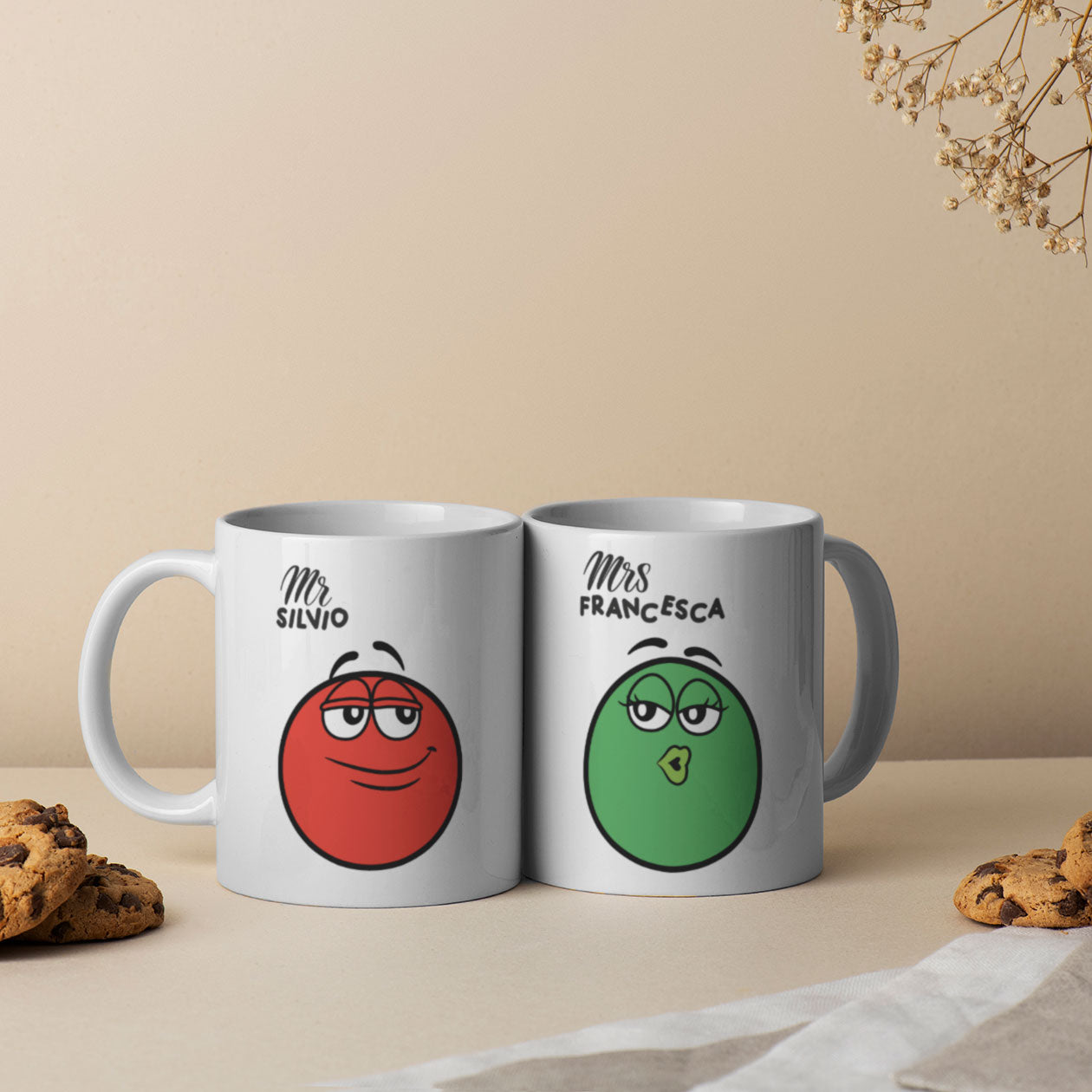 Mr e Mrs - Coppia tazze Mug - personalizzata con nomi