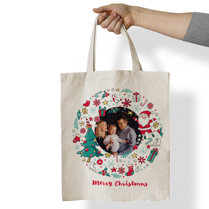 Merry Christmas Style - Shopper In Cotone - personalizzata con foto