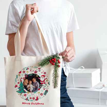 Merry Christmas Style - Shopper In Cotone - personalizzata con foto