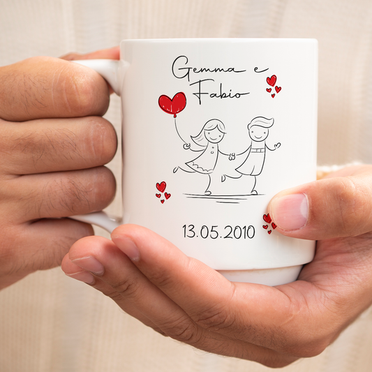 You and me - Tazza mug - personalizzata con nomi e data