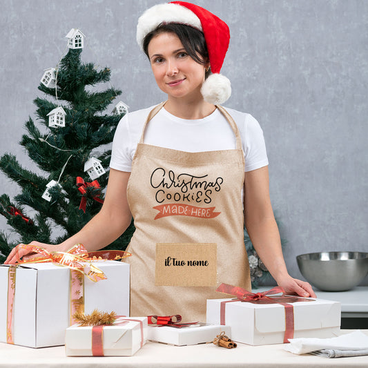 Christmas cookies Mede Here  - Grembiule da Cucina Natalizio - personalizzato con nome