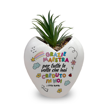 Grazie maestra per aver creduto in noi - Piantina con vaso