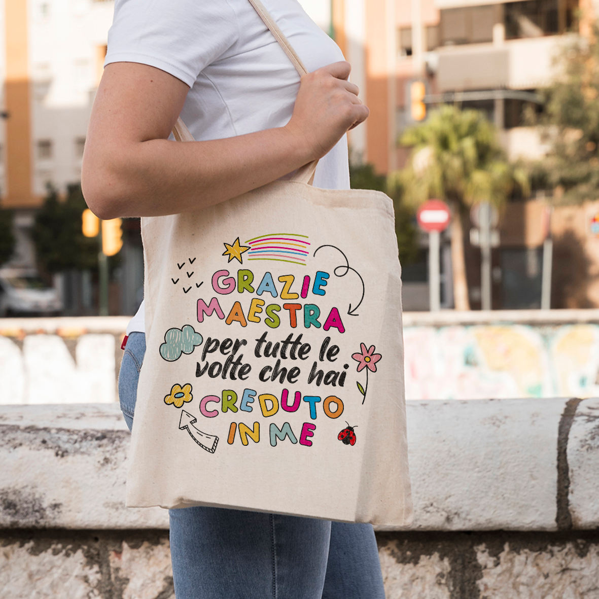 Per tutte le volte che hai creduto in me Maestra - Shopper In Cotone