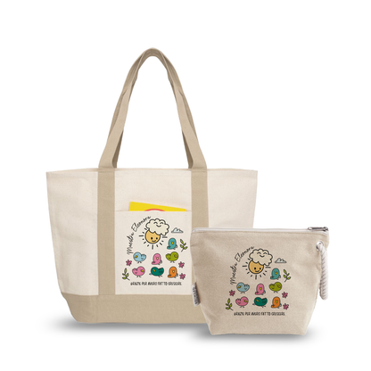 Grazie per averci fatto crescere - borsa mare & Pochette - Combo - personalizzata con nome