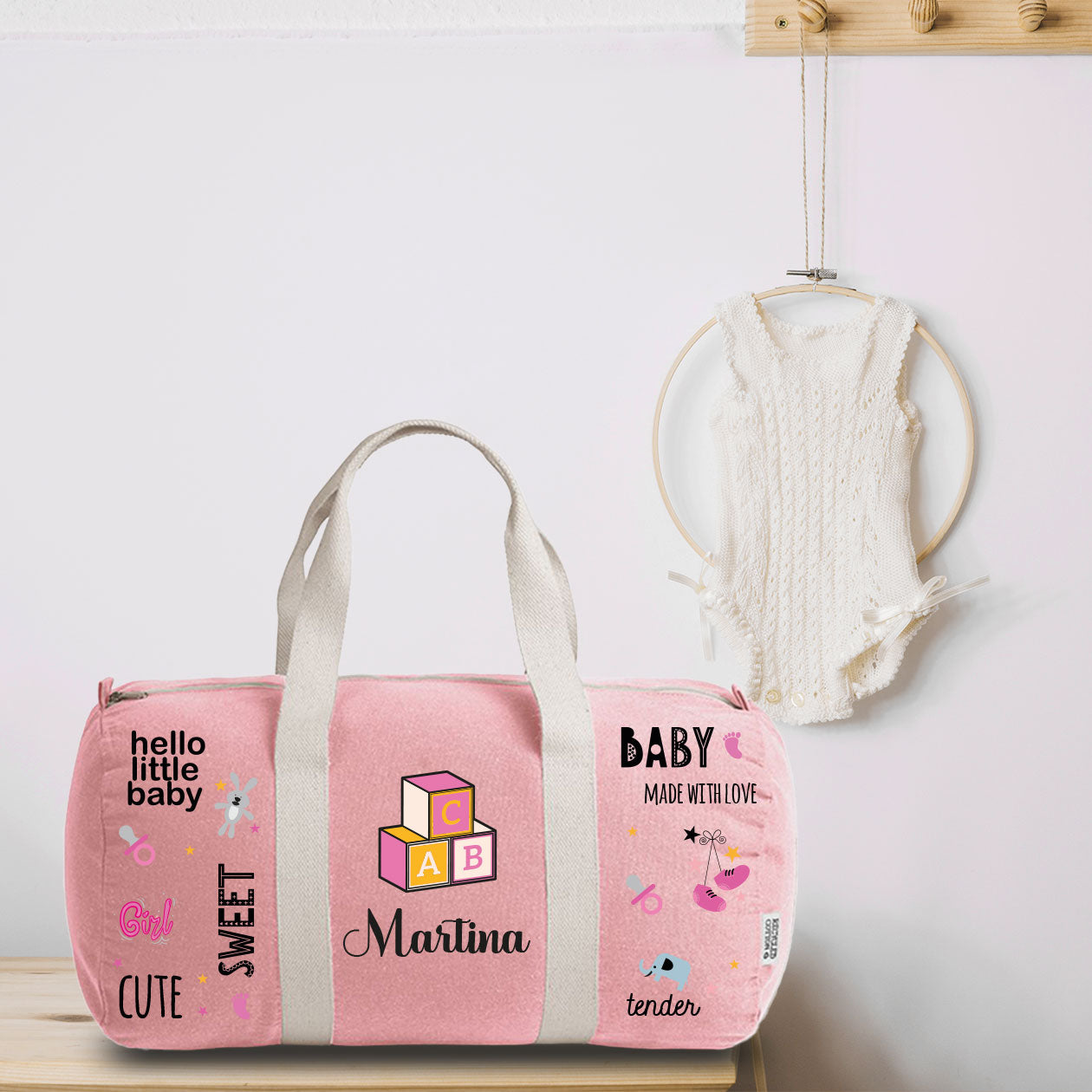 Made with love Girl - Borsa - personalizzata con nome